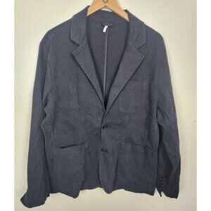 Huckberry Wills Men's Sz. L Garment Dyed Blazer Navy Blue AS IS